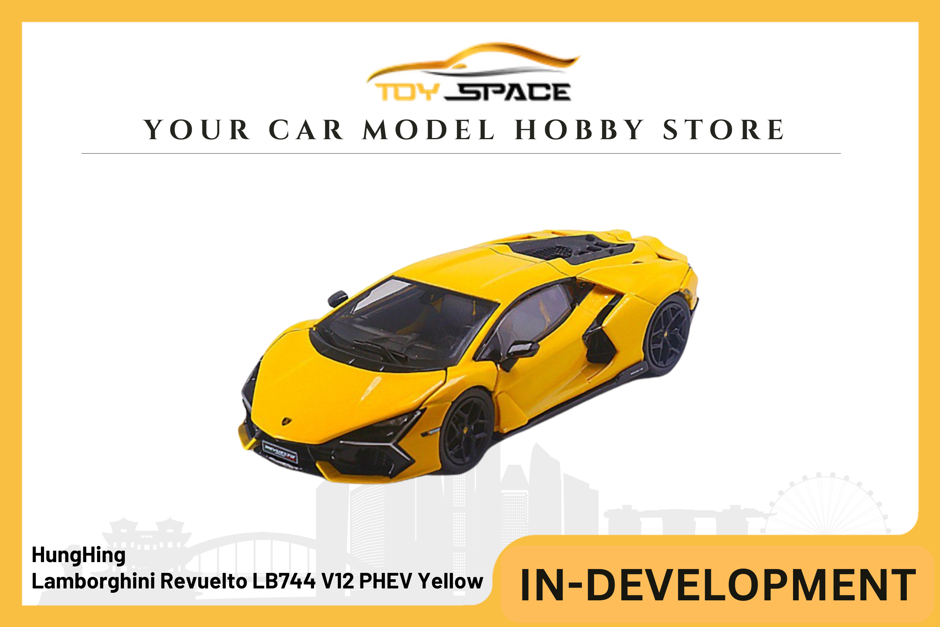 [HUNGHING] 1:64 Lamborghini Revuelto LB744 V12 PHEV Yellow