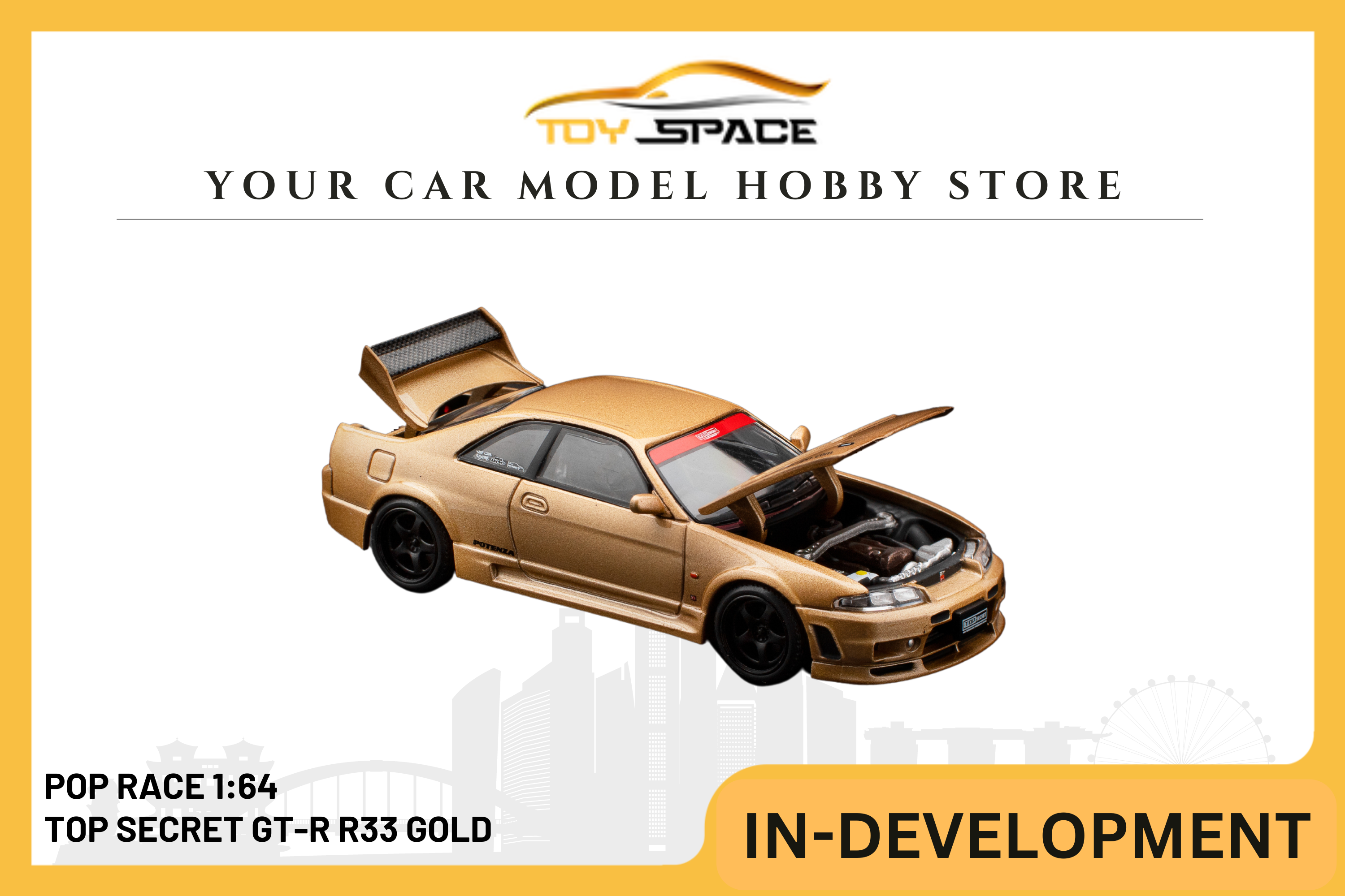 [POP RACE] 1:64 Top Secret GT-R R33 Gold