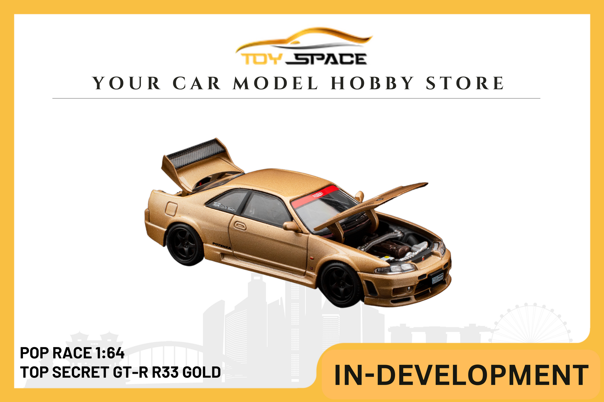 POP RACE] 1:64 Top Secret GT-R R33 Gold
