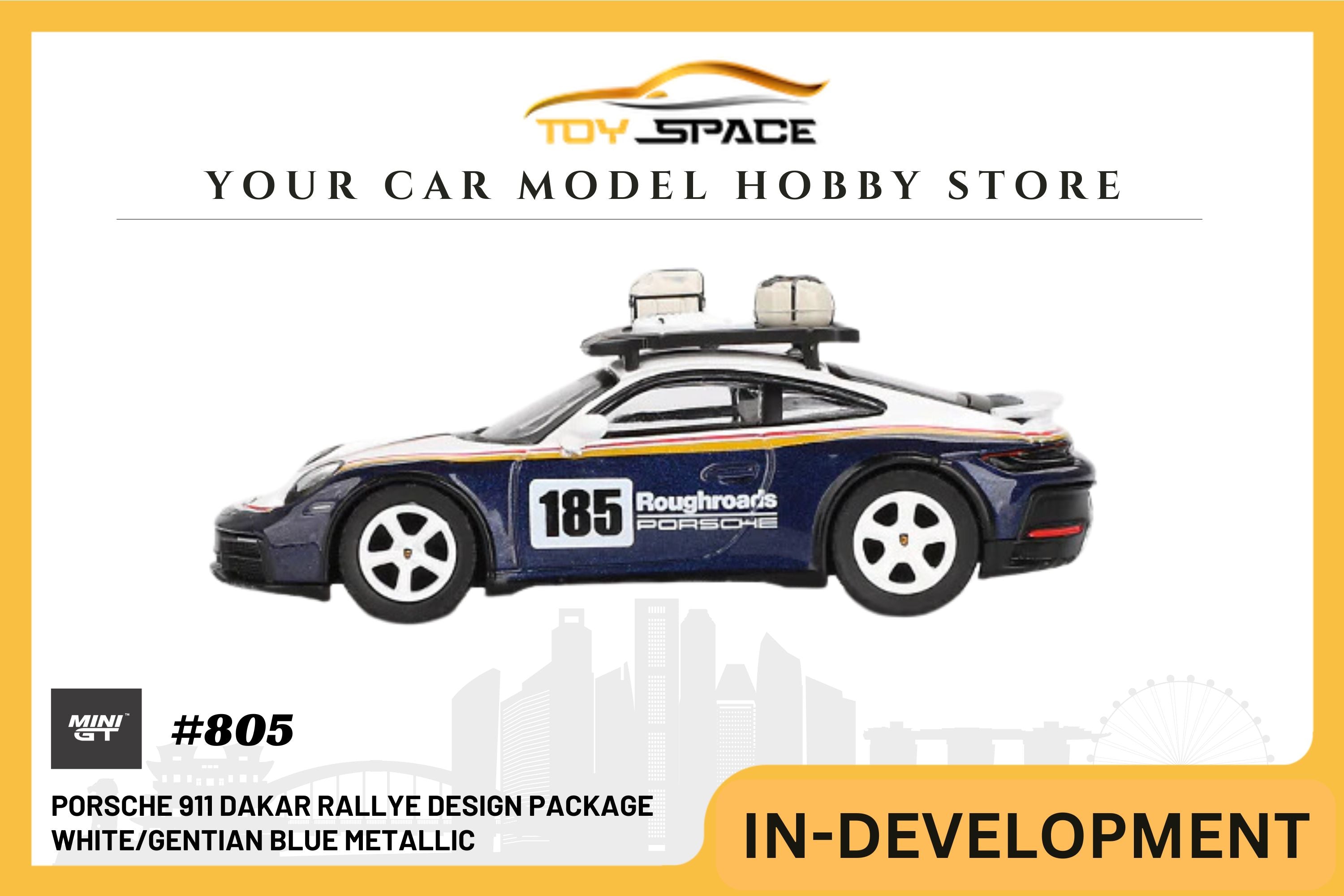 [MINI GT] Porsche 911 Dakar Rallye Design Package White/Gentian Blue Metallic