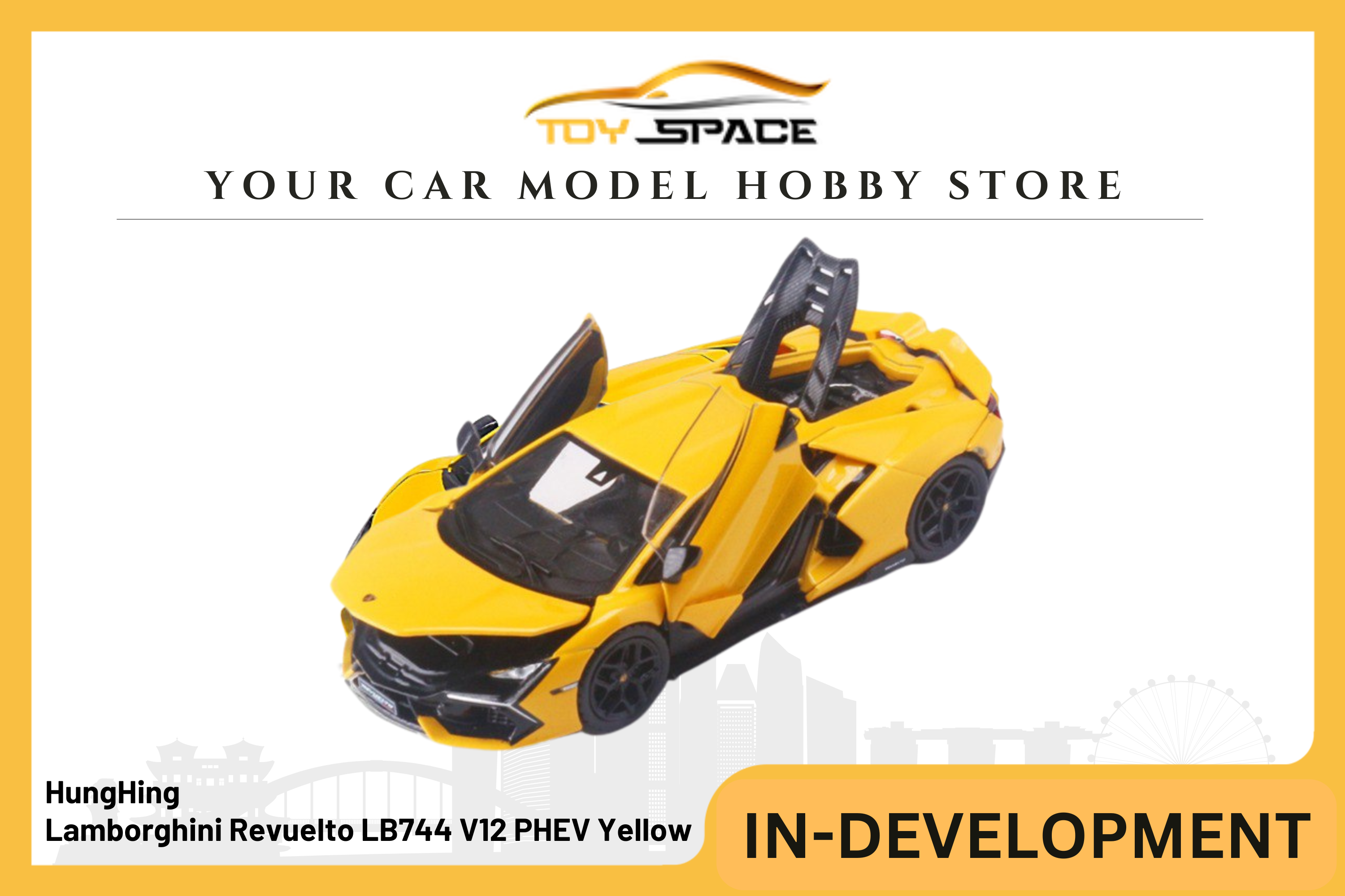 [HUNGHING] 1:64 Lamborghini Revuelto LB744 V12 PHEV Yellow