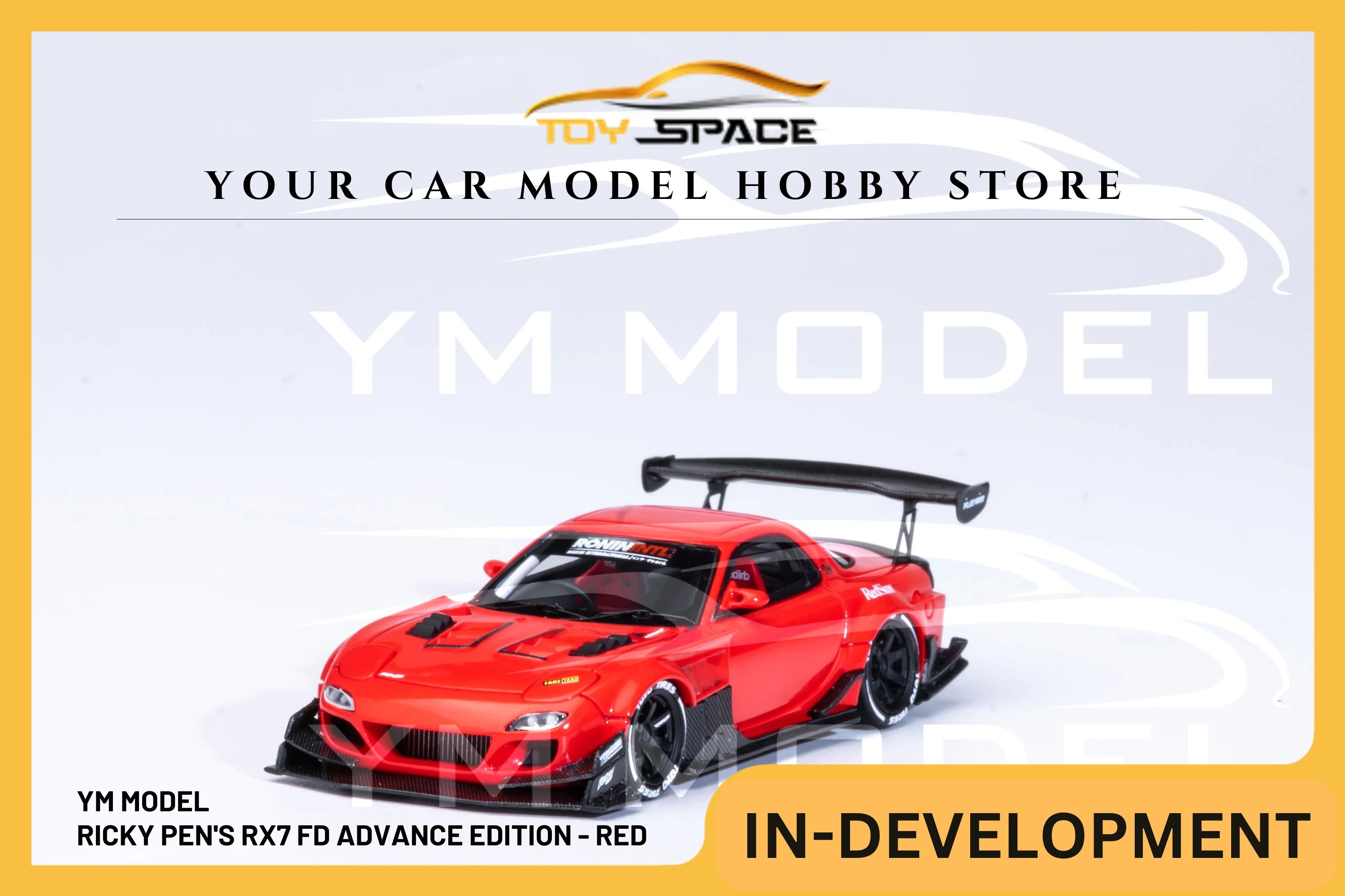 [YM MODEL] 1/64 Ricky Pen's RX7 FD Advance Edition - Red [Limited 499 pcs]