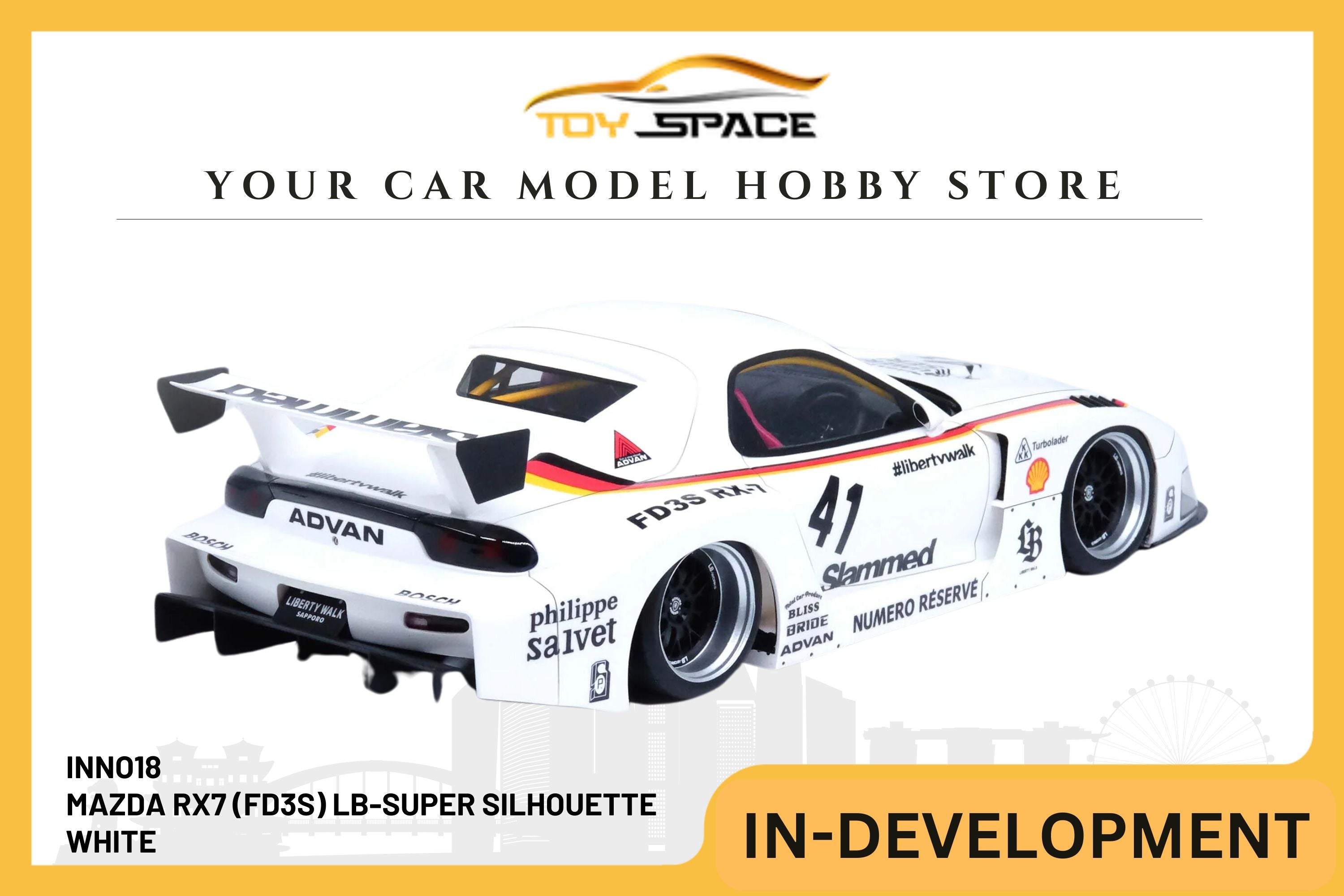 [INNO18] 1/18 Mazda RX7 (FD3S) LB-Super Silhouette White