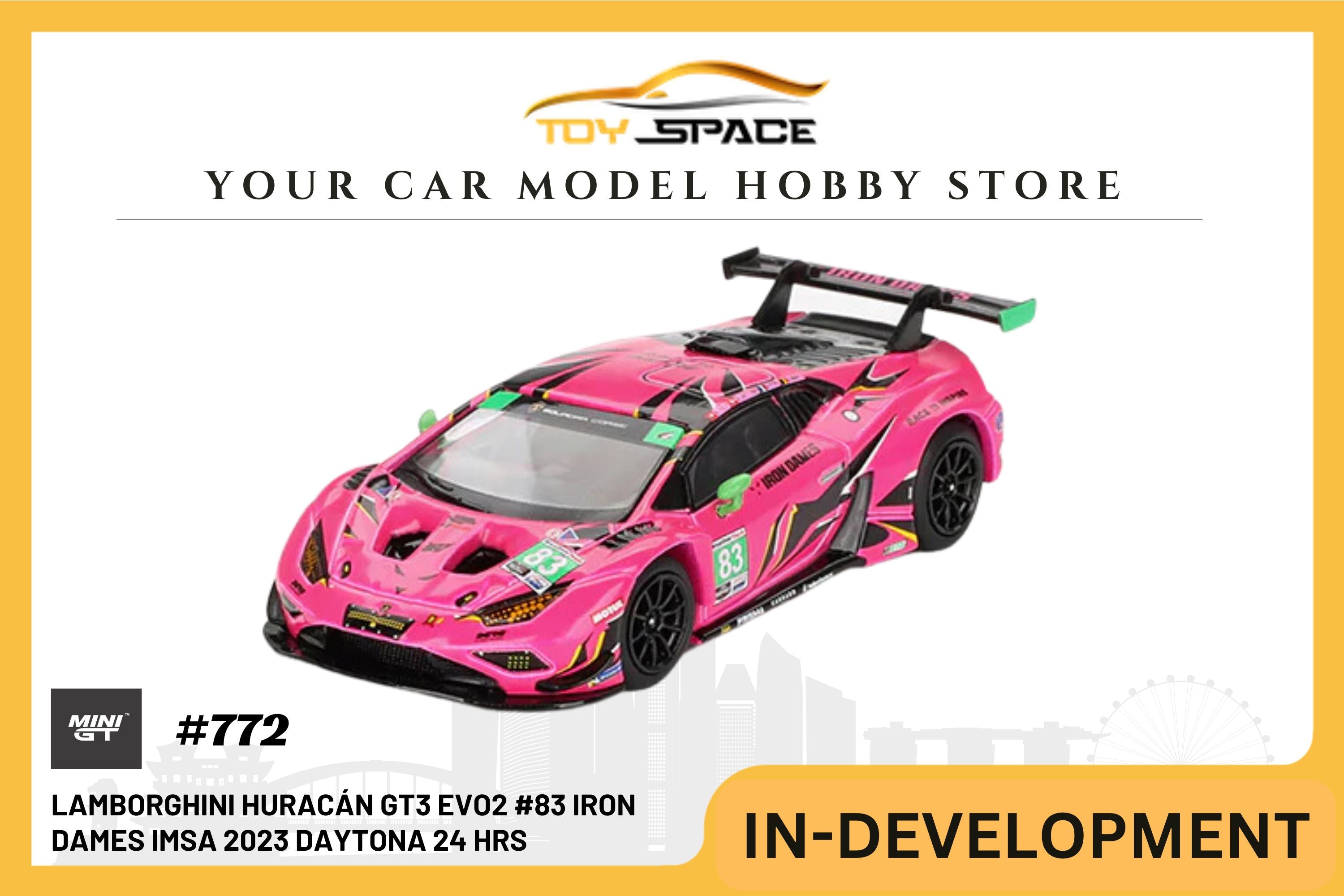 [MINI GT] Lamborghini Huracán GT3 EVO2 #83 Iron Dames IMSA 2023 Daytona 24 Hrs