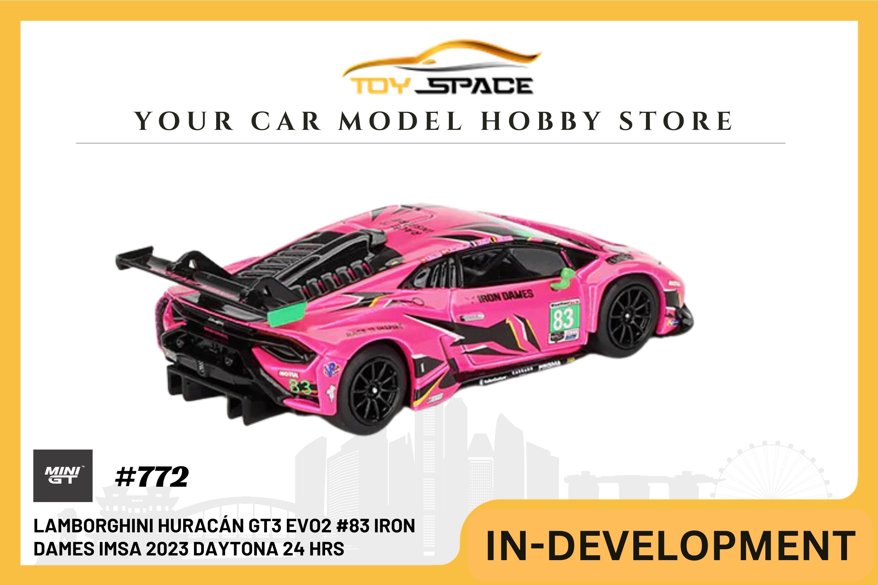 [MINI GT] Lamborghini Huracán GT3 EVO2 #83 Iron Dames IMSA 2023 Daytona 24 Hrs