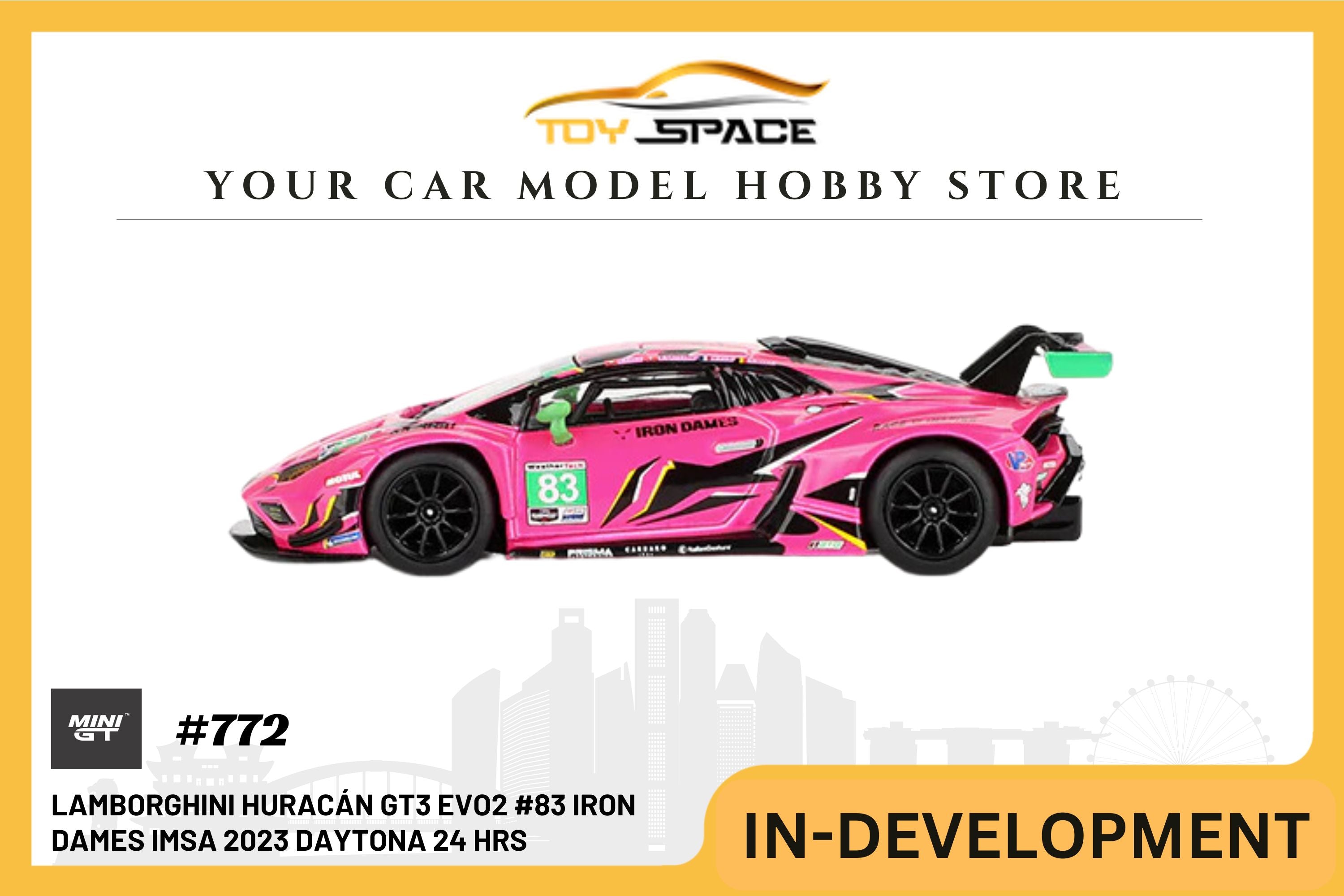 [MINI GT] Lamborghini Huracán GT3 EVO2 #83 Iron Dames IMSA 2023 Daytona 24 Hrs