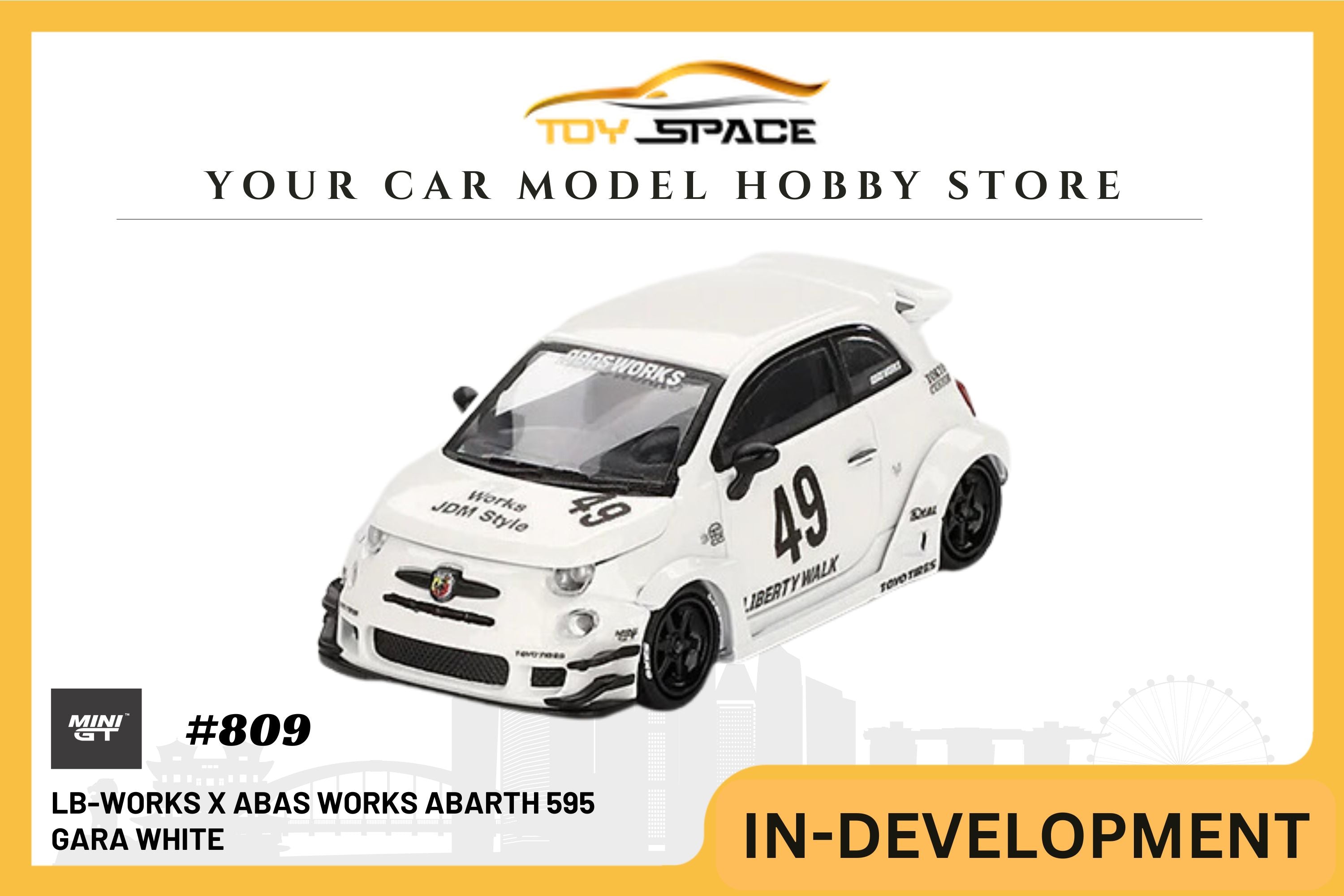 [MINI GT] LB-Works x Abas Works ABARTH 595 Gara White