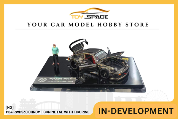 [HG] 1:64 RWB930 Chrome Gun Metal With Figurine