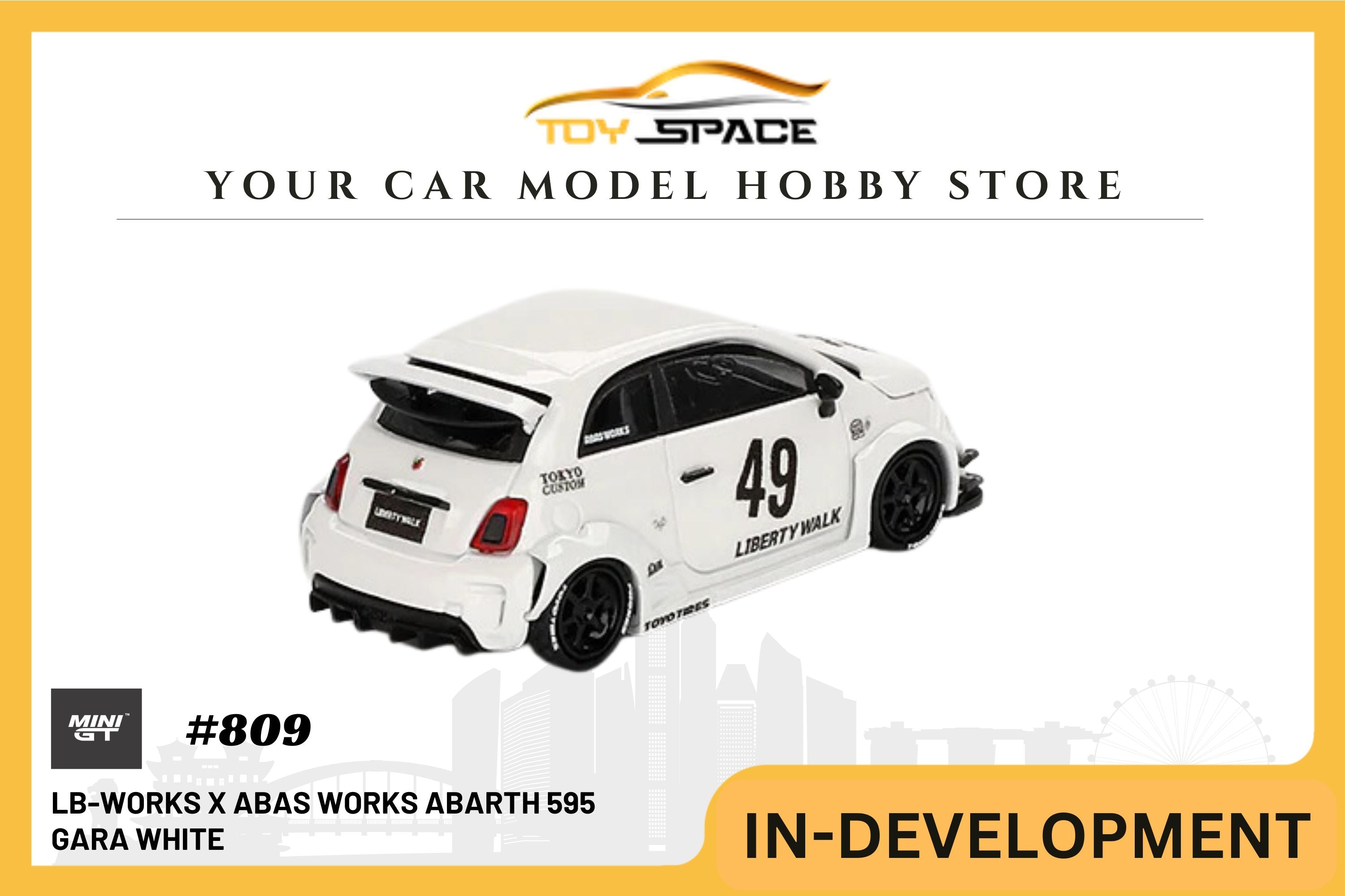 [MINI GT] LB-Works x Abas Works ABARTH 595 Gara White