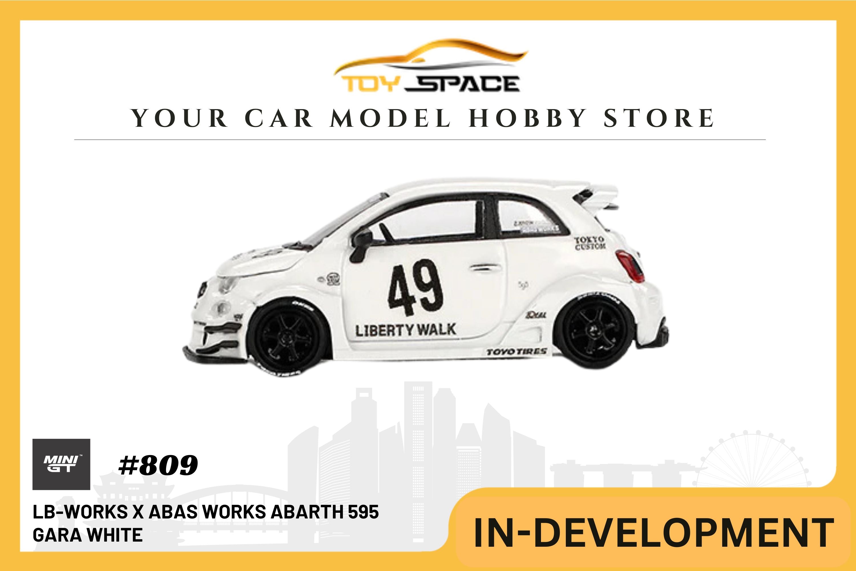 [MINI GT] LB-Works x Abas Works ABARTH 595 Gara White