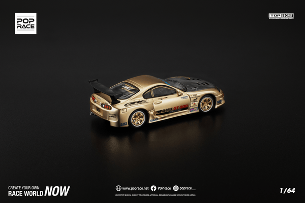 [POP RACE] 1:64 Top Secret GT300 Supra Chrome Gold/Carbon Hood