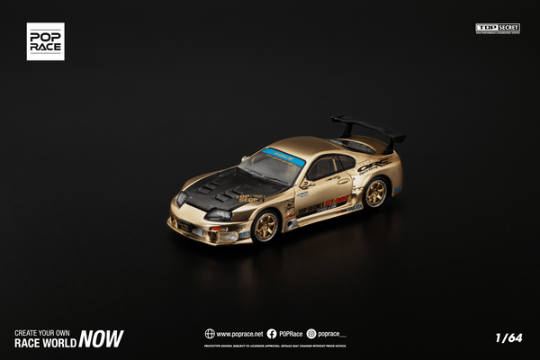 [POP RACE] 1:64 Top Secret GT300 Supra Chrome Gold/Carbon Hood
