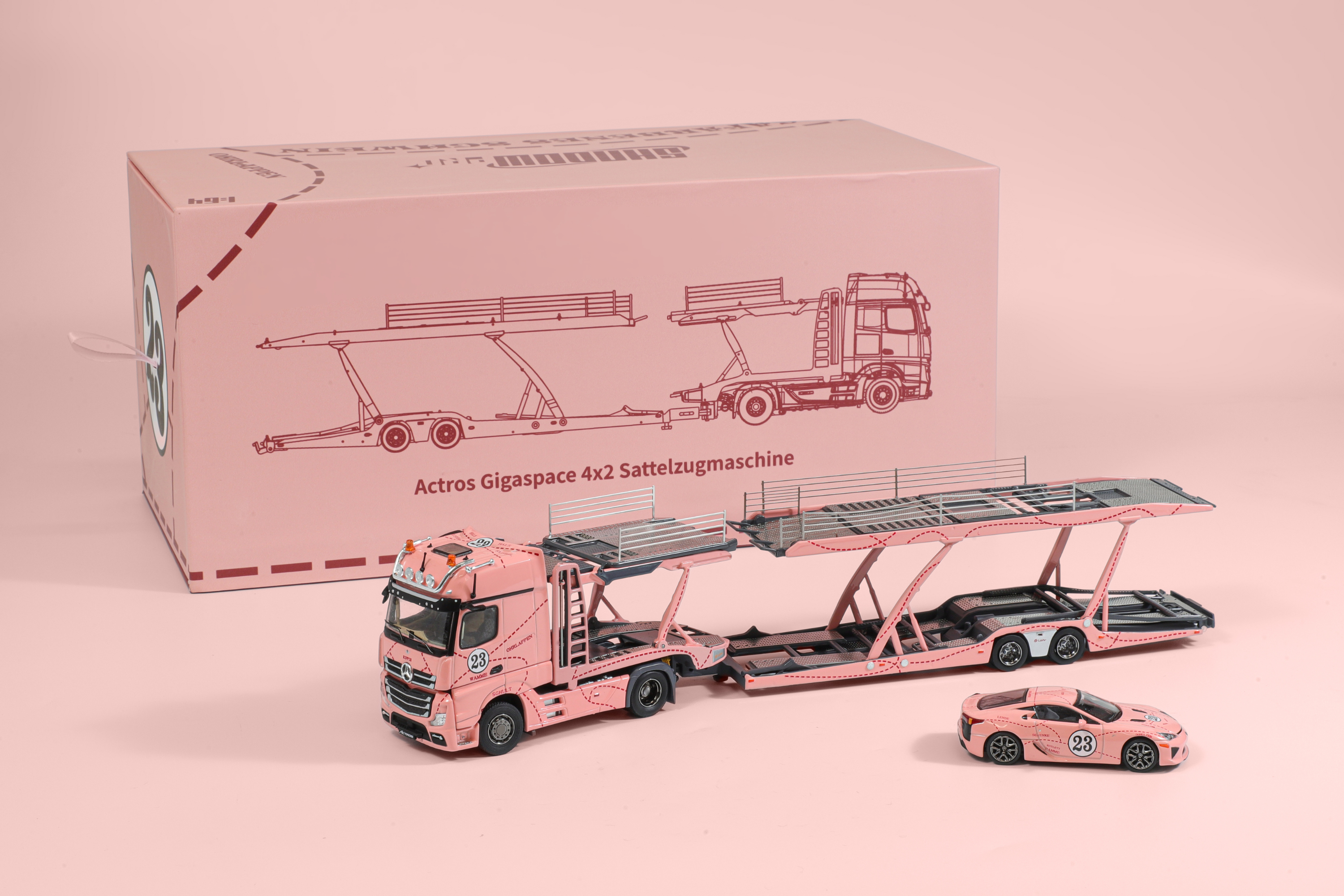 [SHADOW PRO] 1:64 Benz Actors Truck Pink Pig