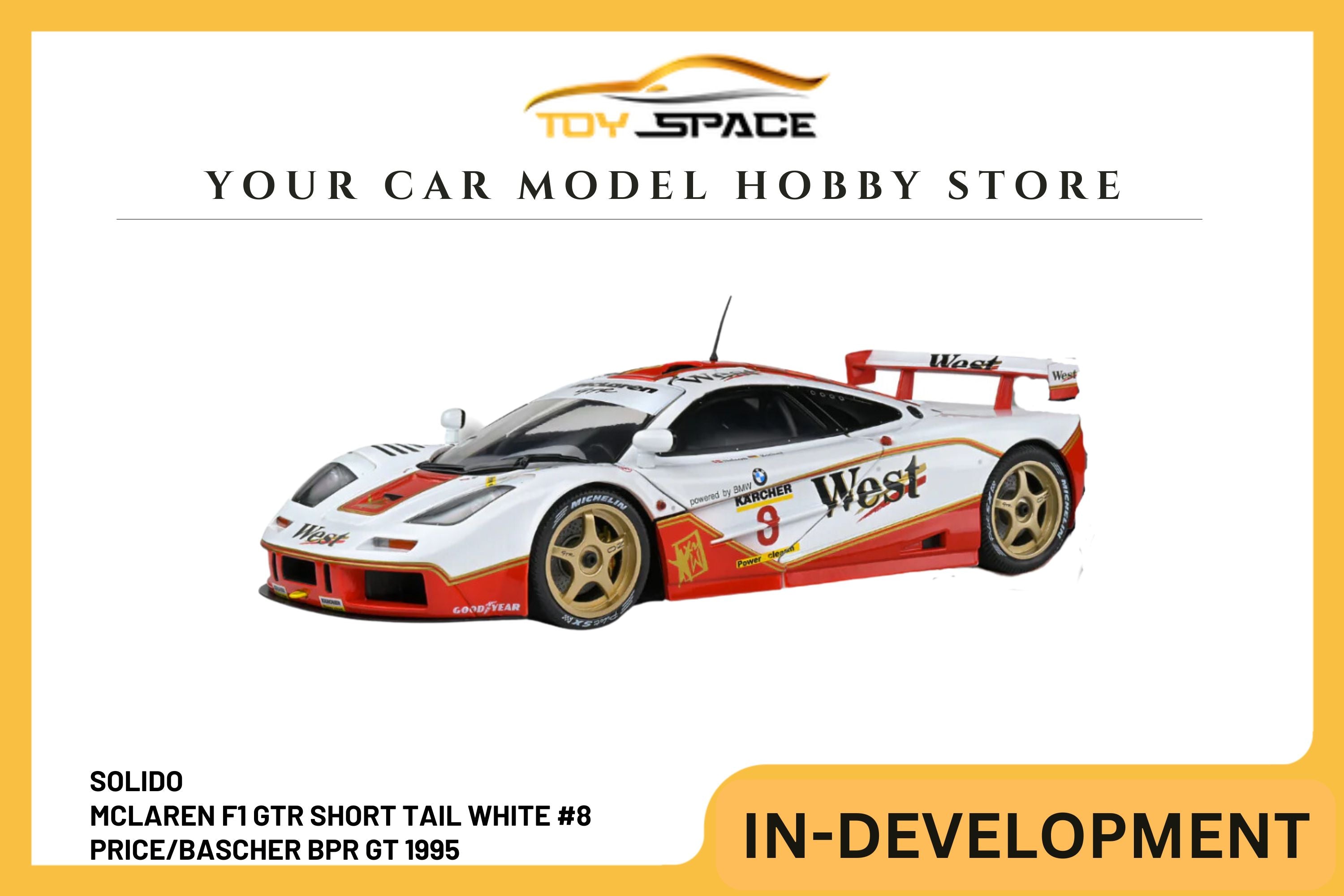 [SOLIDO] 1/18 McLaren F1 GTR Short Tail White #8 Price/Bascher BPR GT 1995