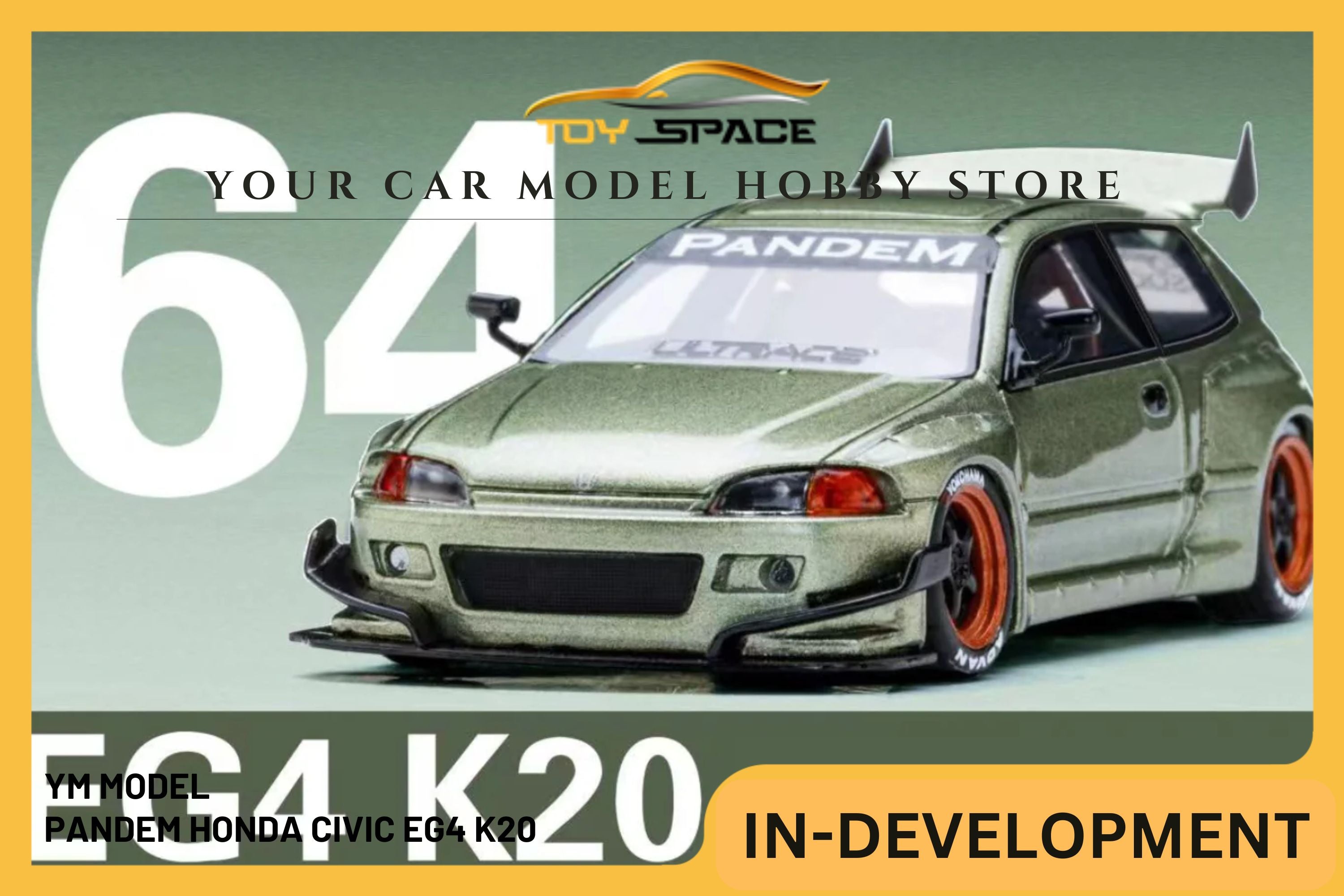 [YM MODEL] 1/64 Pandem Honda Civic EG4 K20 [Limited 399 pcs]