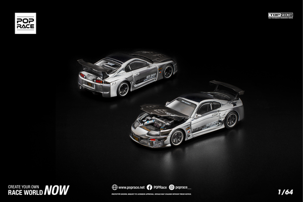 [POP RACE] 1:64 Top Secret GT300 Supra Silver Chrome