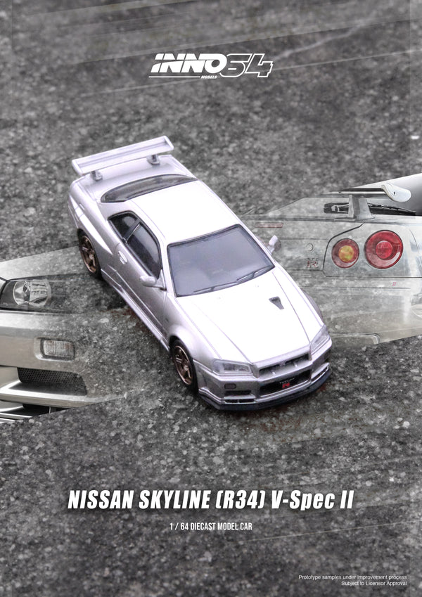 Inno64 Nissan Skyline GT-R (R34) V-Spec II Silver