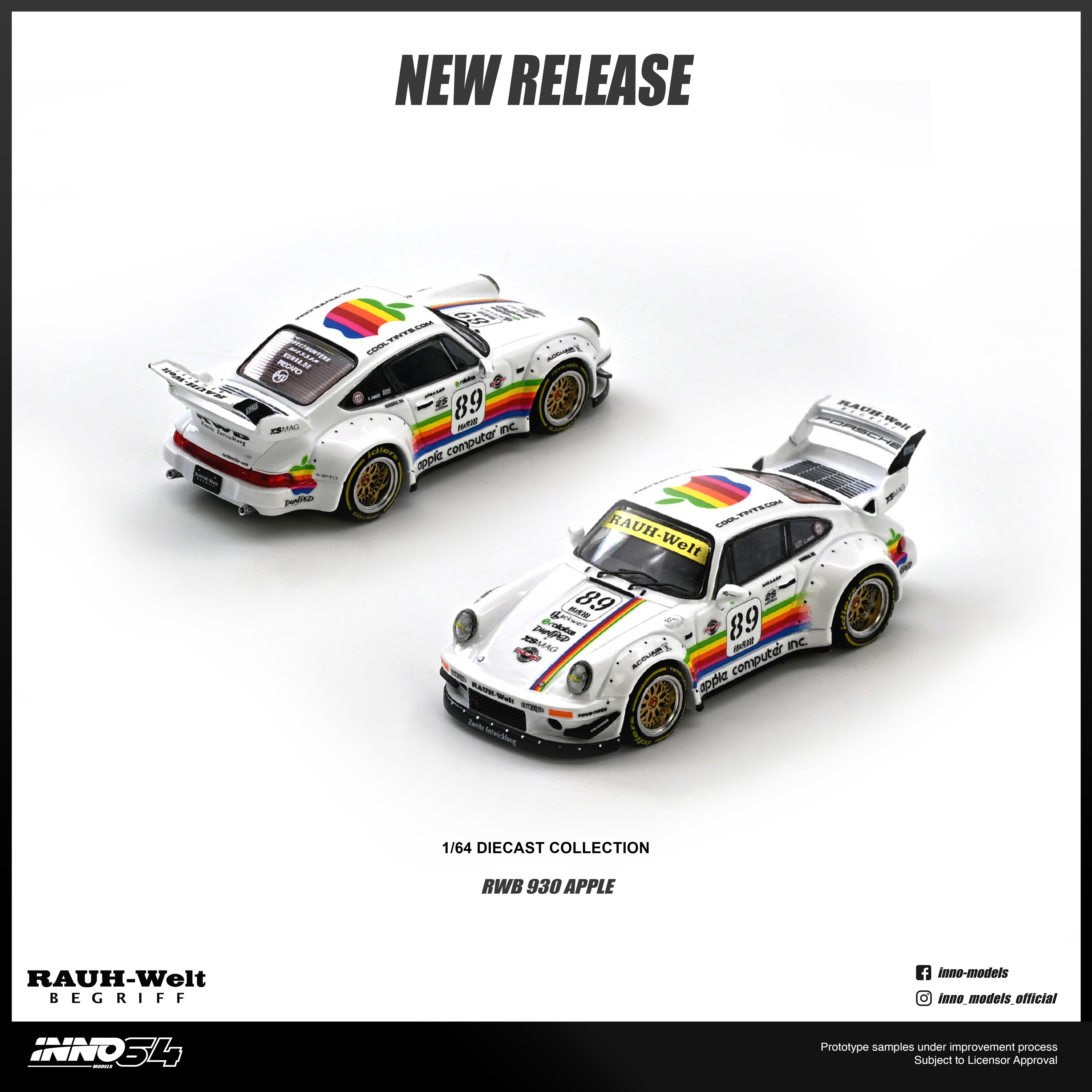 [INNO64] RWB 930 #89 Apple Livery - Toy Space Diecast Online Store Singapore