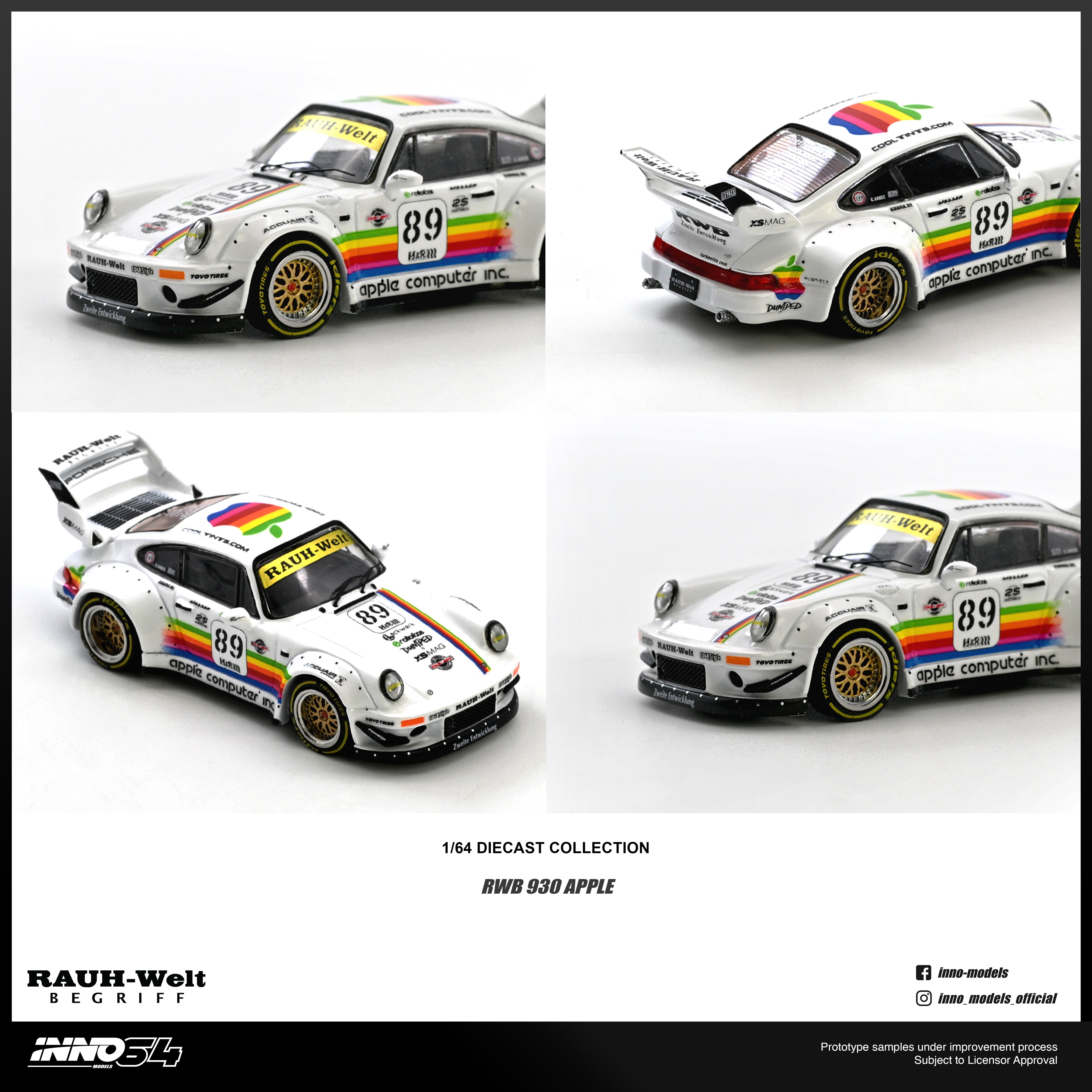 [INNO64] RWB 930 #89 Apple Livery - Toy Space Diecast Online Store Singapore