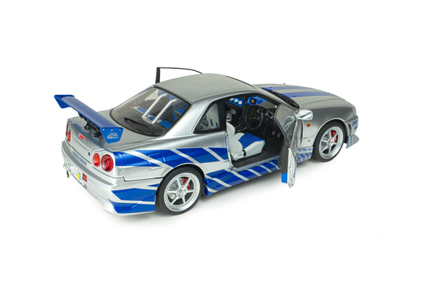 [SOLIDO] 1:18 Nissan Skyline GT-R (BNR34) 2Fast2Furious Brian - Toy Space Diecast Online Store Singapore