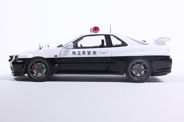 [SOLIDO] 1:18 Nissan Skyline GT-R (BNR34) Japanese Police White 1999 - Toy Space Diecast Online Store Singapore