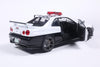 [SOLIDO] 1:18 Nissan Skyline GT-R (BNR34) Japanese Police White 1999 - Toy Space Diecast Online Store Singapore