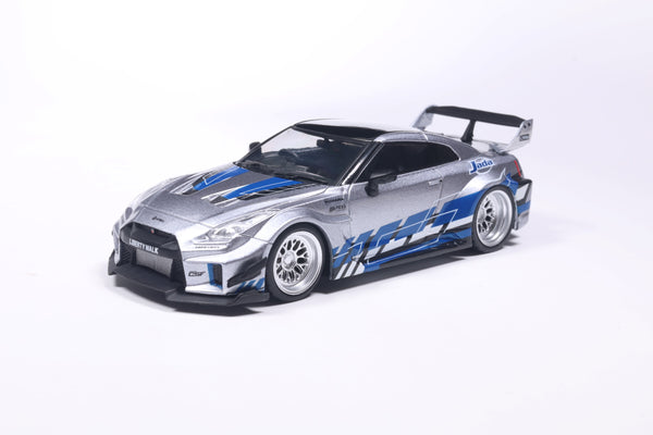 [SOLIDO] 1:43 Nissan GT-R (R35) Liberty Walk Silhouette Silver And Blue Stripes 2020