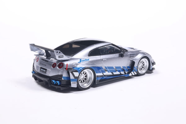 [SOLIDO] 1:43 Nissan GT-R (R35) Liberty Walk Silhouette Silver And Blue Stripes 2020