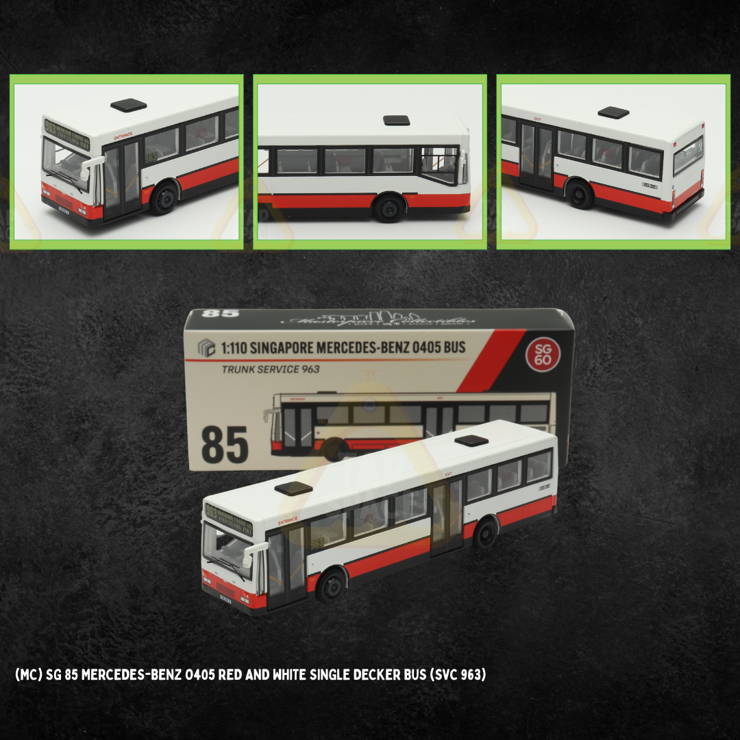 (MC) SG85 Mercedes-Benz O405 Red and White Single Decker Bus (SVC 963)