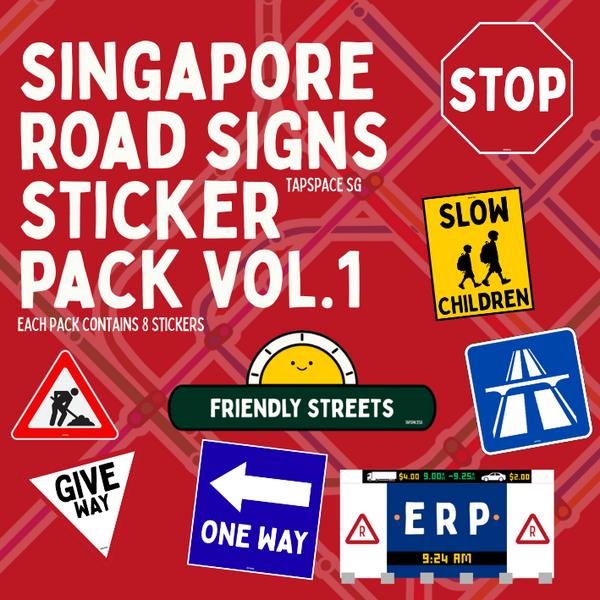 Singapore Road Signs Sticker Vol.1 Bundle Pack