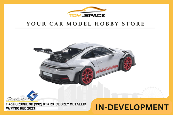 [SOLIDO] 1:43 Porsche 911 (992) GT3 RS Ice Grey Metallic W/Pyro Red 2023