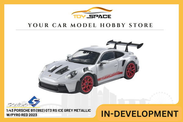 [SOLIDO] 1:43 Porsche 911 (992) GT3 RS Ice Grey Metallic W/Pyro Red 2023