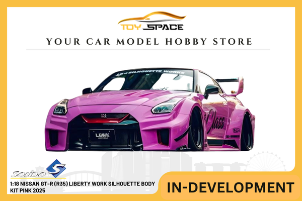 SOLIDO] 1:18 Nissan GT-R (R35) Liberty Work Silhouette Body Kit Pink