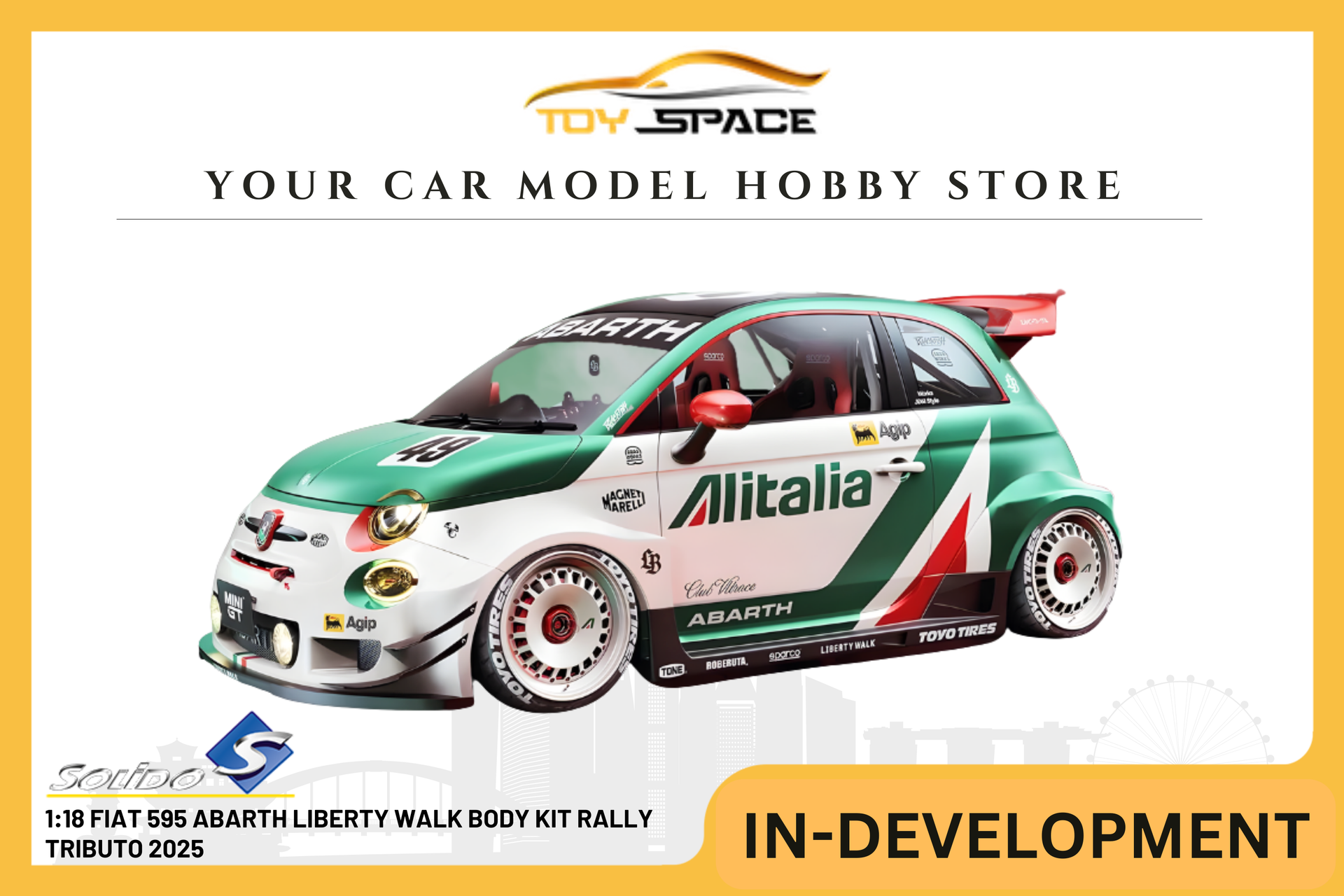 SOLIDO] 1:18 Fiat 595 Abarth Liberty Walk Body Kit Rally Tributo 2025