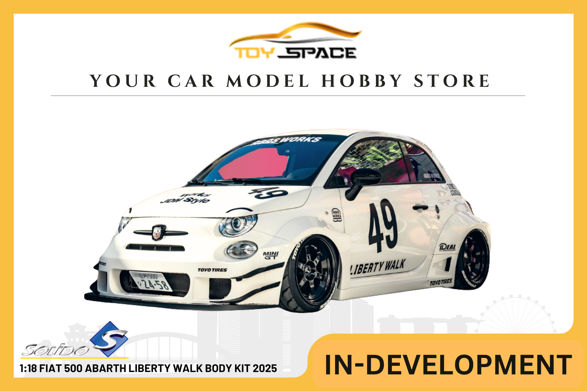 SOLIDO] 1:18 Fiat 500 Abarth Liberty Walk Body Kit 2025