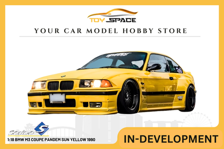 [SOLIDO] 1:18 BMW M3 Coupe Pandem Sun Yellow 1990 - Toy Space Diecast Online Store Singapore
