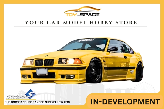 [SOLIDO] 1:18 BMW M3 Coupe Pandem Sun Yellow 1990 - Toy Space Diecast Online Store Singapore