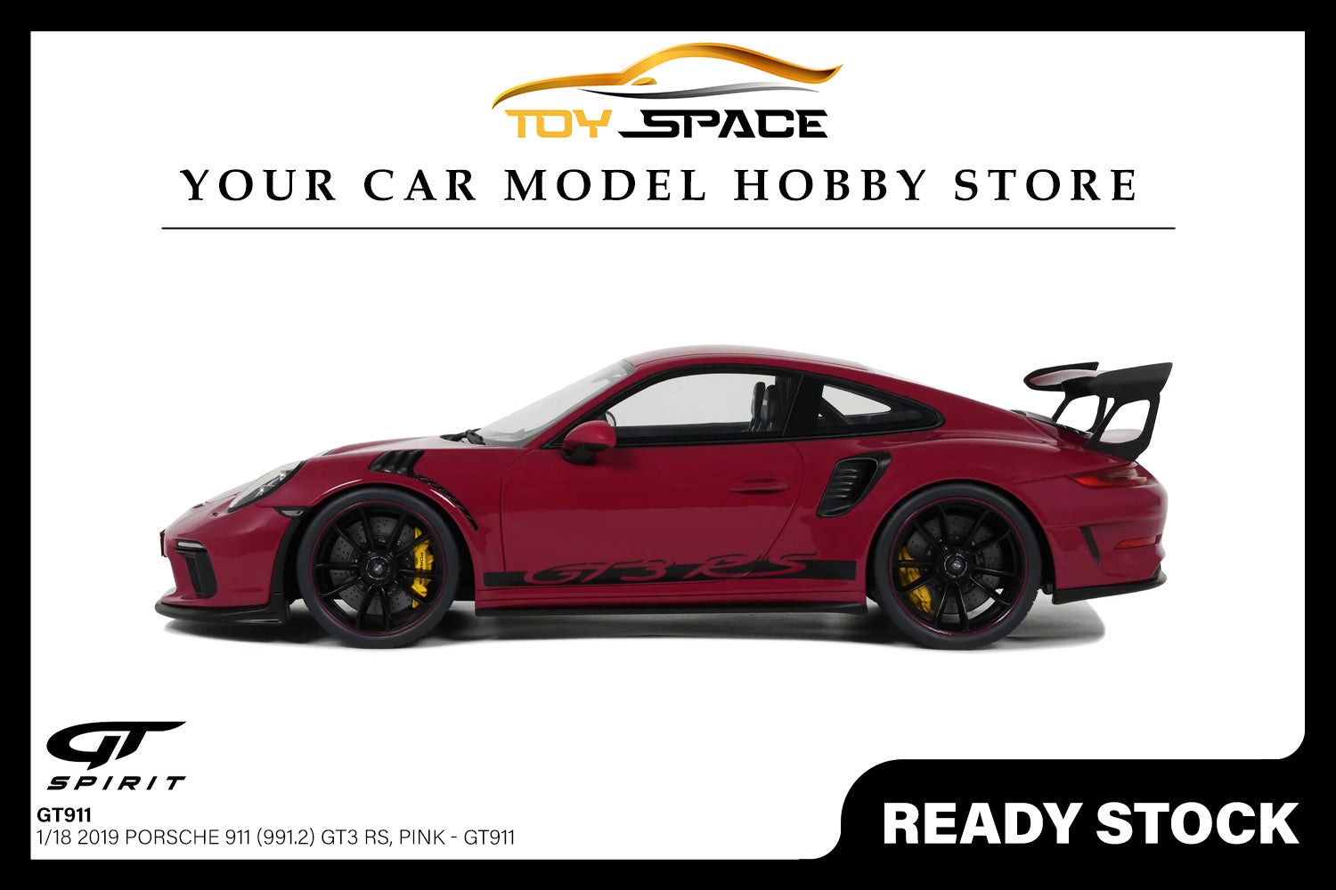 [GT SPIRIT] 1/18 Porsche 911 (991.2) GT3 Rs Pink 2019 [GT911]