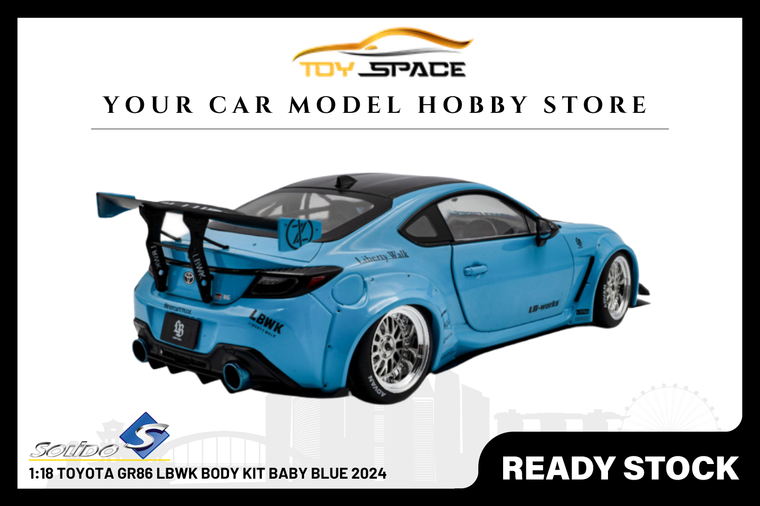[SOLIDO] 1:18 Toyota GR86 LBWK Body Kit Baby Blue 2024