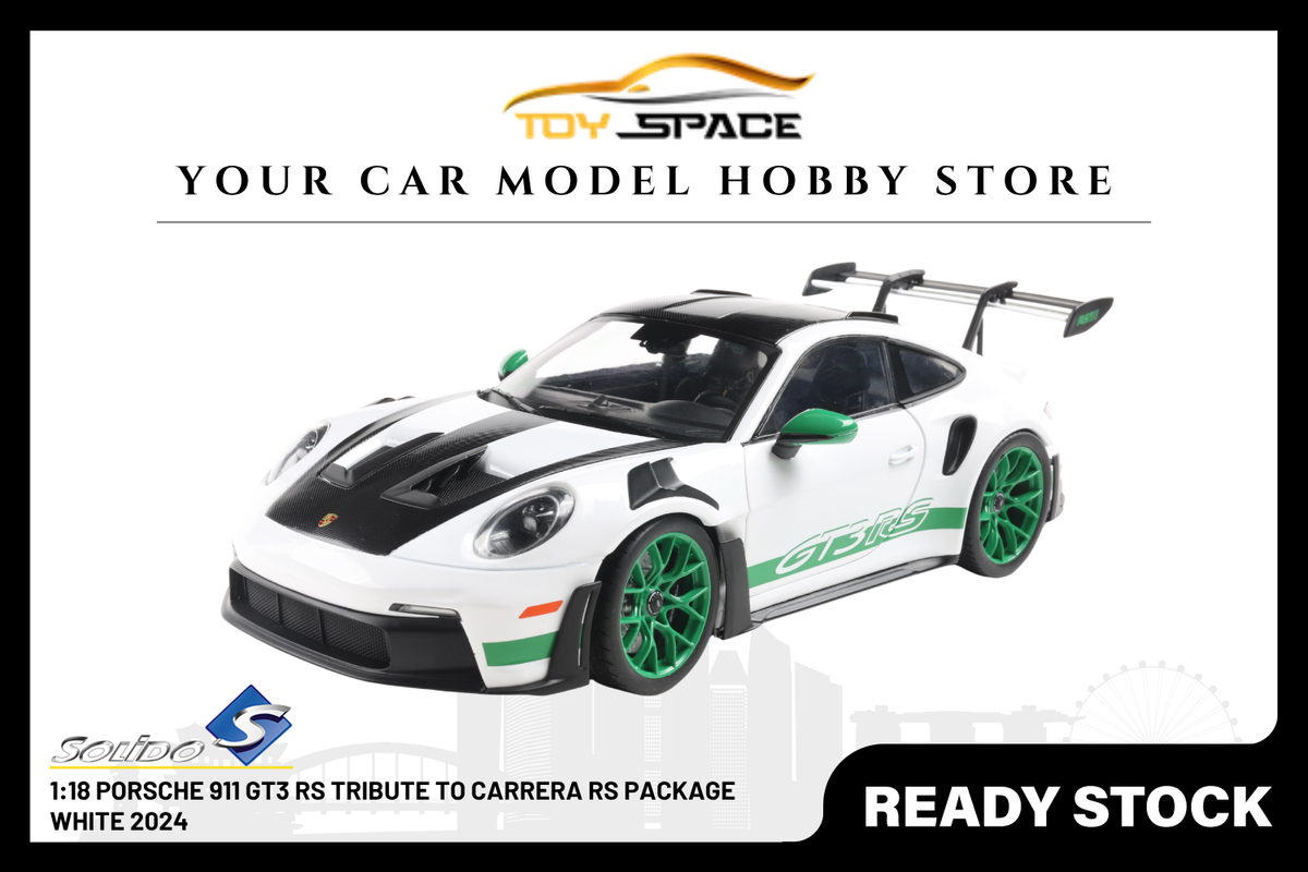 [SOLIDO] 1:18 Porsche 911 GT3 RS Tribute To Carrera RS Package White 2024 - Toy Space Diecast Online Store Singapore