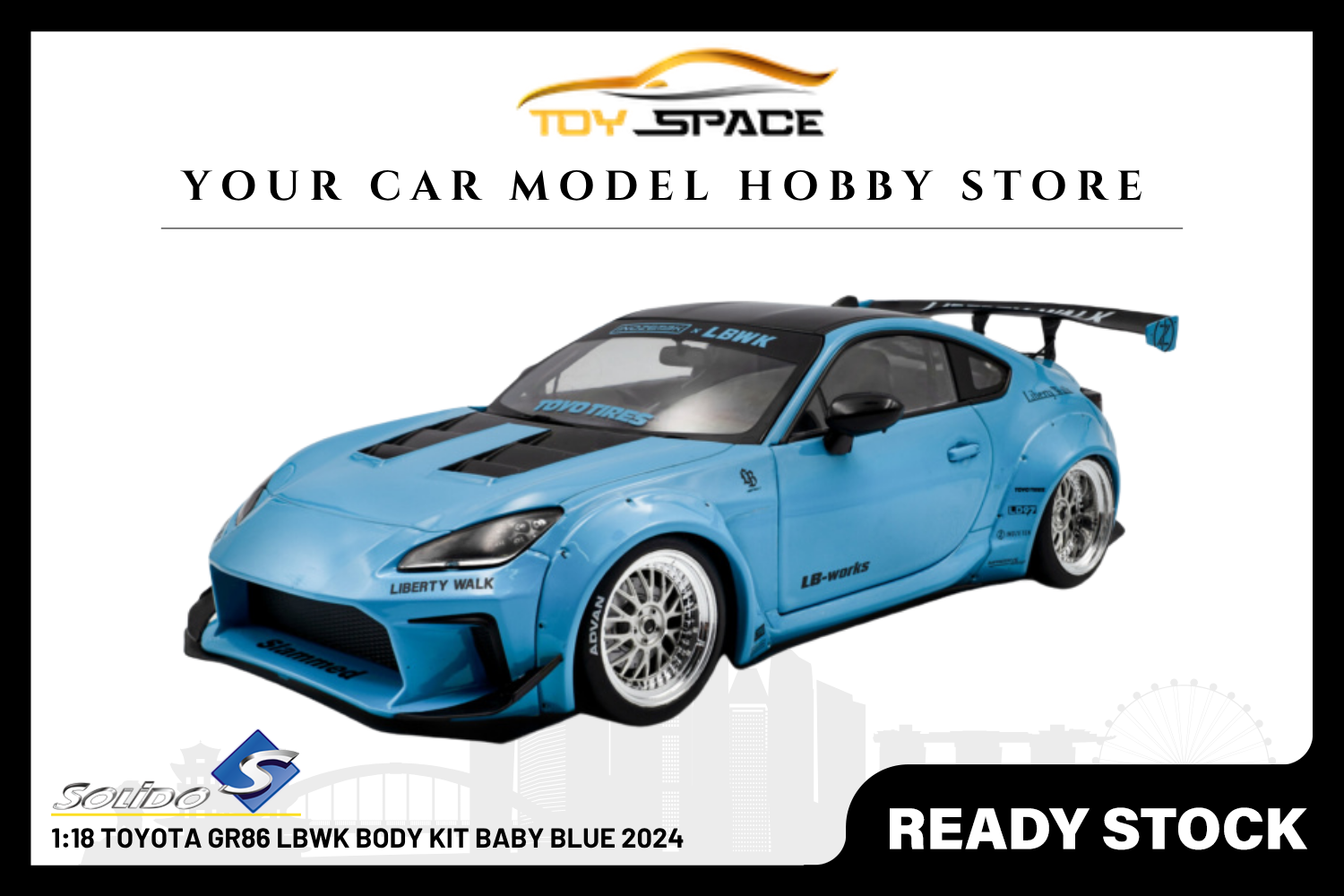 [SOLIDO] 1:18 Toyota GR86 LBWK Body Kit Baby Blue 2024
