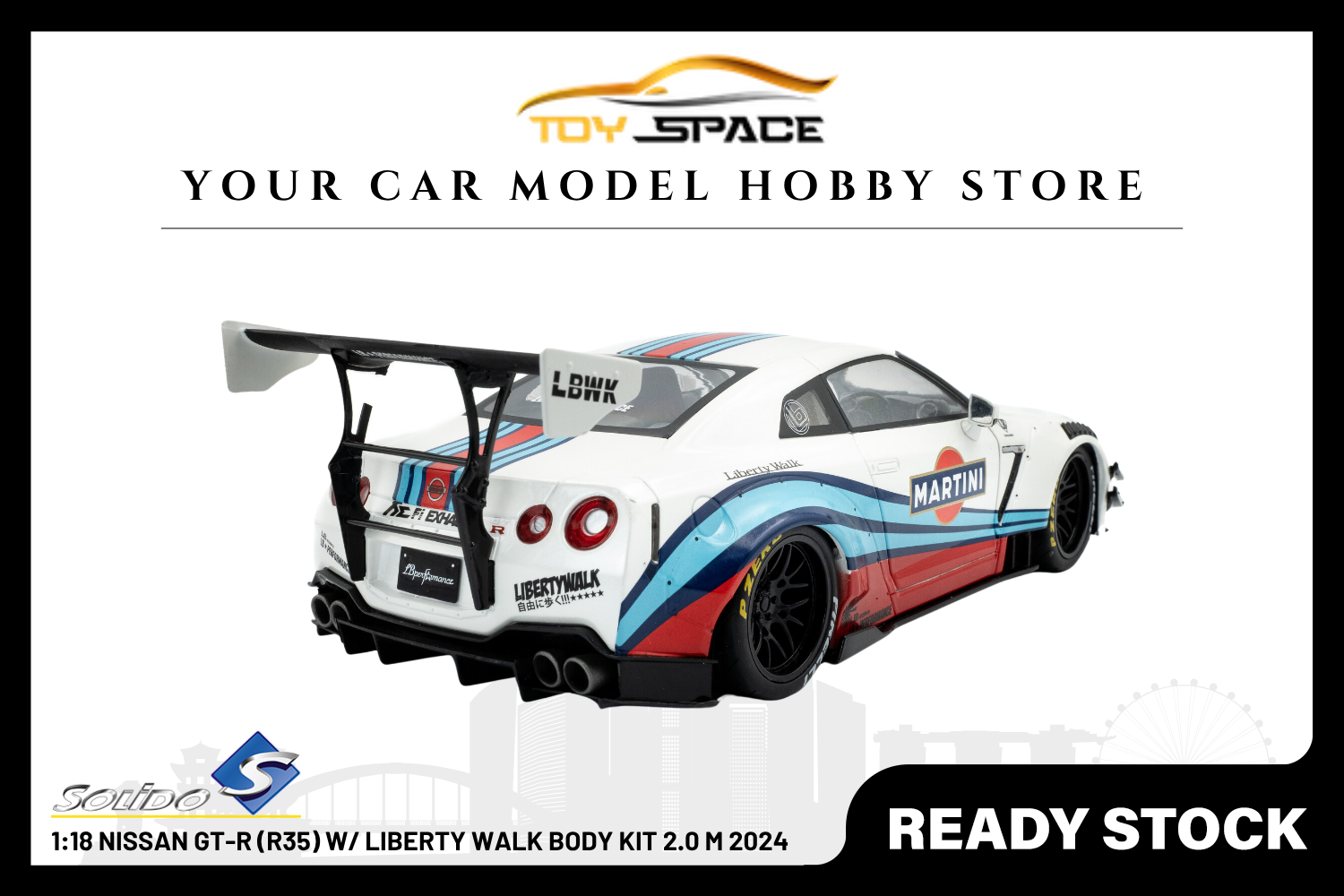 [SOLIDO] 1:18 Nissan GT-R (R35) W/ Liberty Walk Body Kit 2.0 M 2024