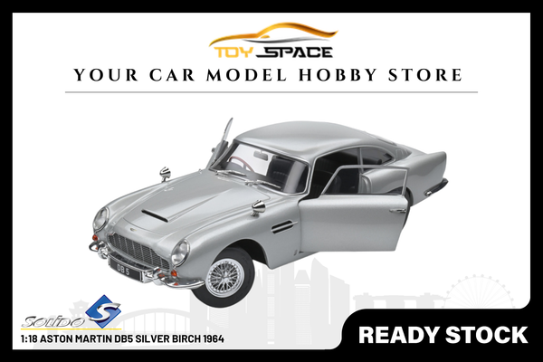 [SOLIDO] 1:18 Aston Martin DB5 Silver Birch 1964 - Toy Space Diecast Online Store Singapore