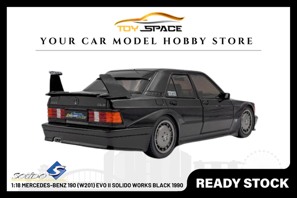 [SOLIDO] 1:18 Mercedes-Benz 190 (W201) Evo II Solido Works Black 1990