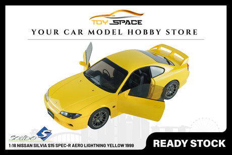 [SOLIDO] 1:18 Nissan Silvia S15 Spec-R Aero Lightning Yellow 1999 - Toy Space Diecast Online Store Singapore