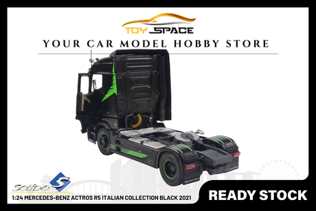 [SOLIDO] 1:24 Mercedes-Benz Actros R5 Italian Collection Black 2021 - Toy Space Diecast Online Store Singapore