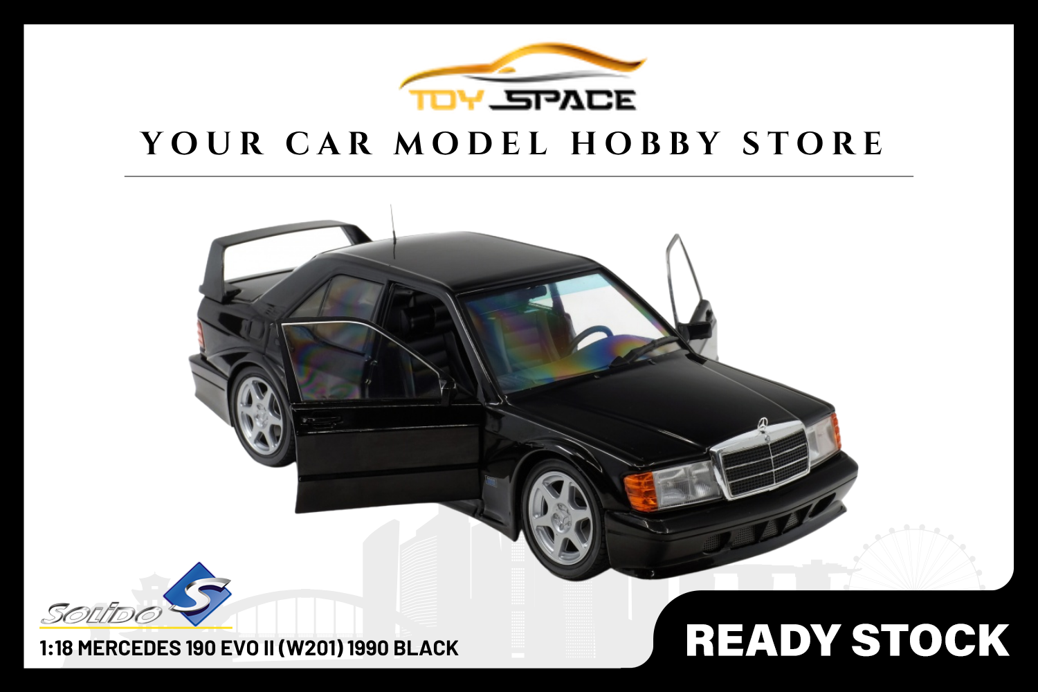 [SOLIDO] 1:18 Mercedes 190 EVO II (W201) 1990 Black