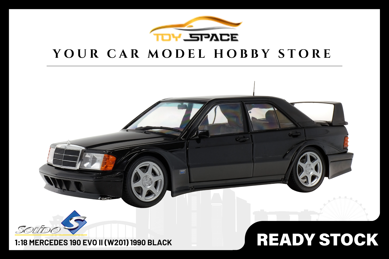 [SOLIDO] 1:18 Mercedes 190 EVO II (W201) 1990 Black