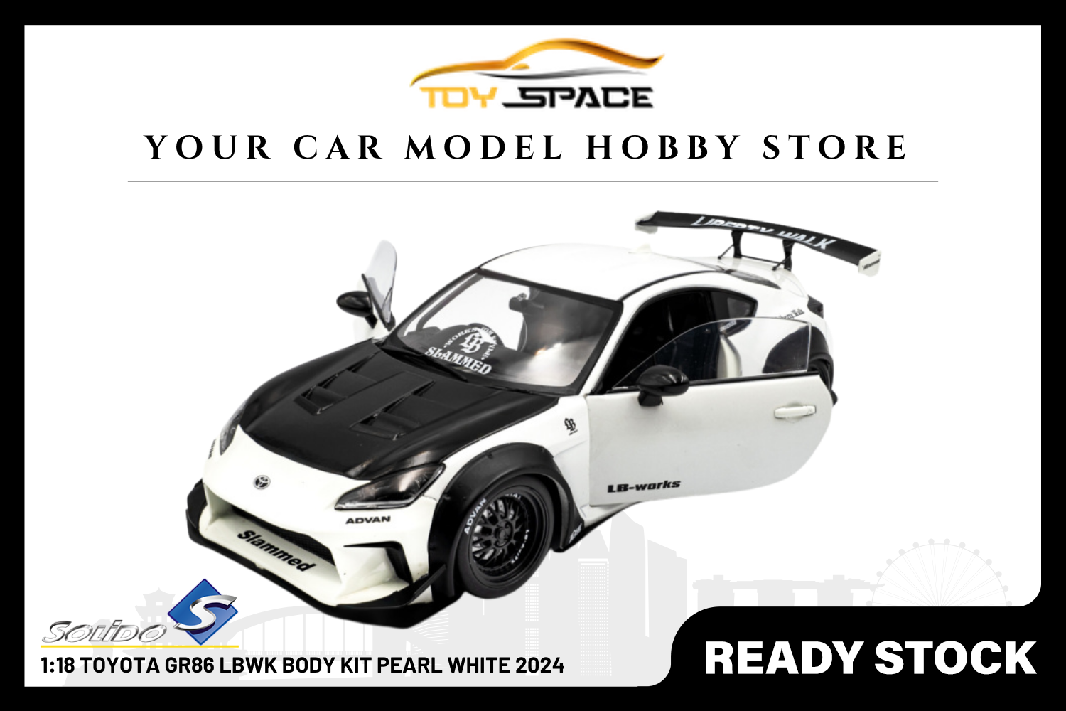 [SOLIDO] 1:18 Toyota GR86 LBWK Body Kit Pearl White 2024