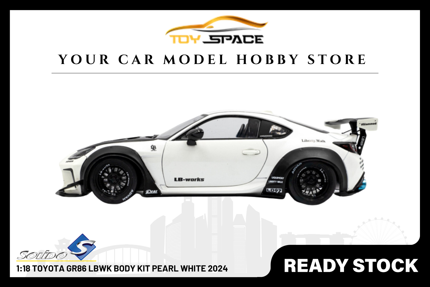 [SOLIDO] 1:18 Toyota GR86 LBWK Body Kit Pearl White 2024